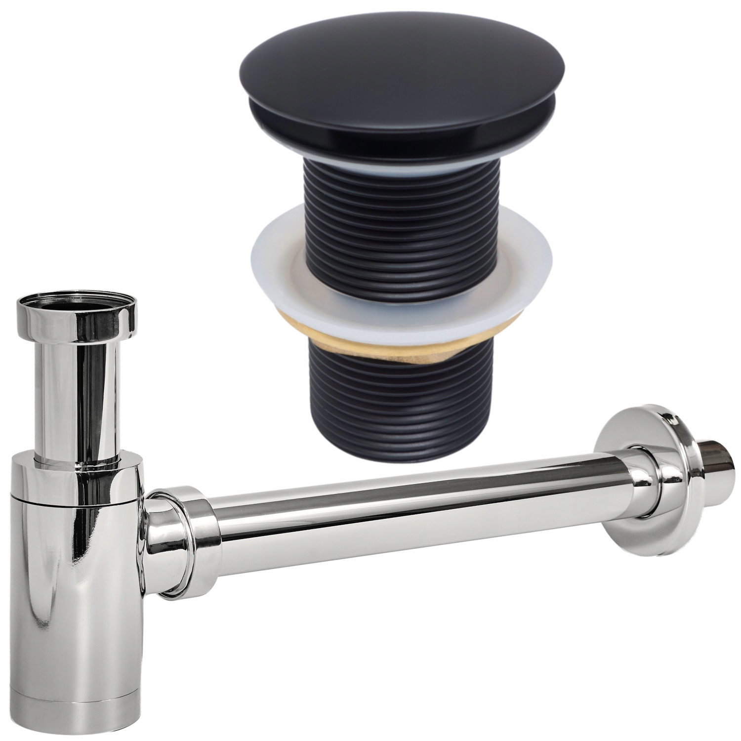 Sifon Pro Umyvadlo Nastavitelný, Univerzální Umyvadlový, Černý, Zátka Klik Klak