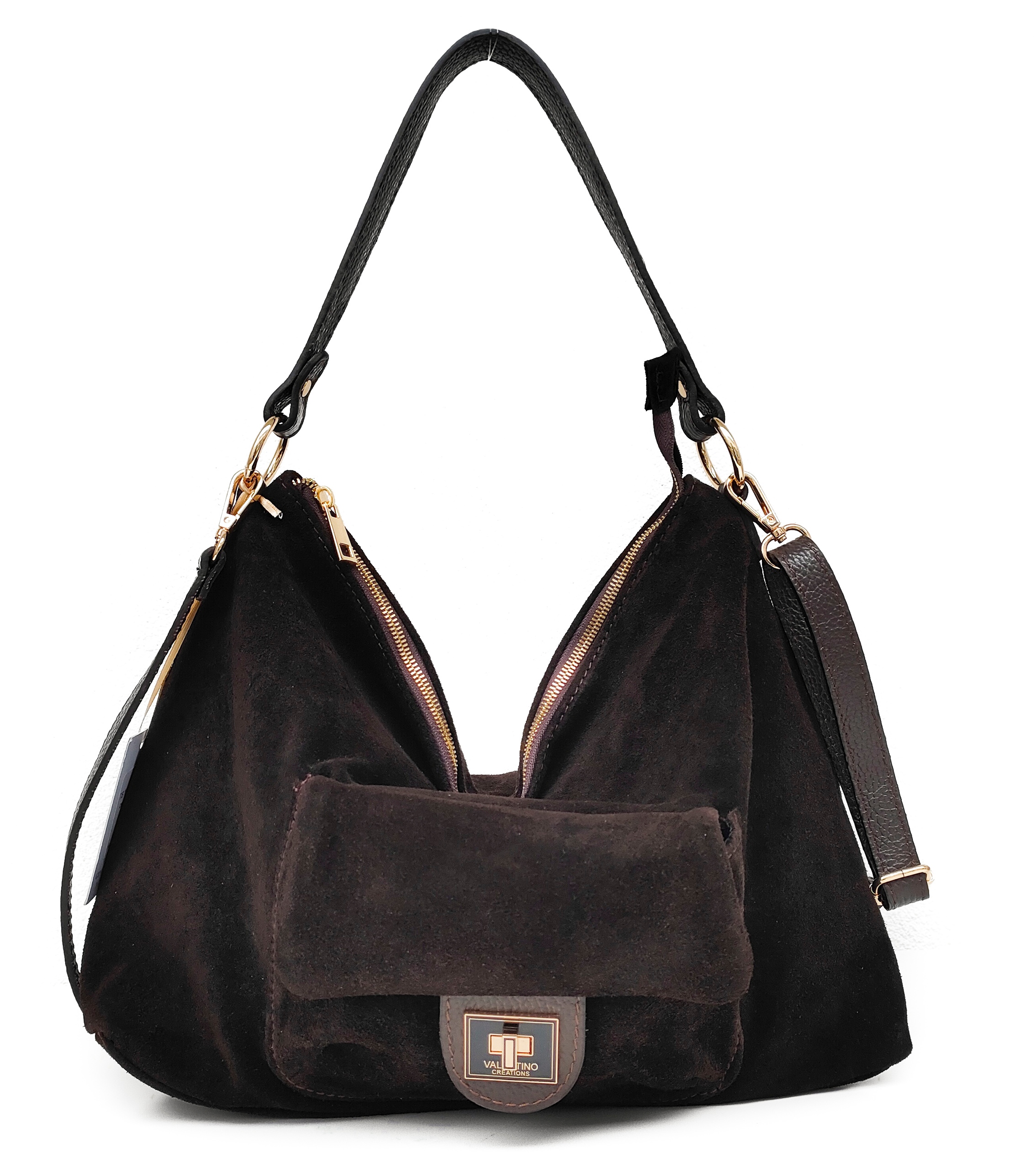 Semišový čokoládový sáček Valentino