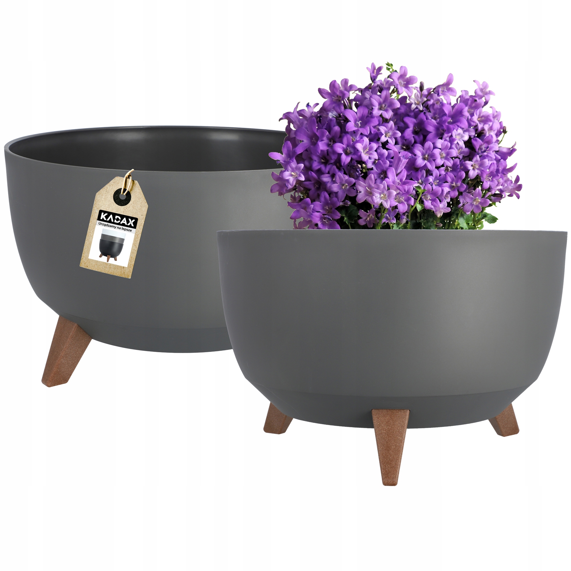 Květináč Květináč 40 cm Obal Na Květináč Vklad Nohy Záhon Antracit