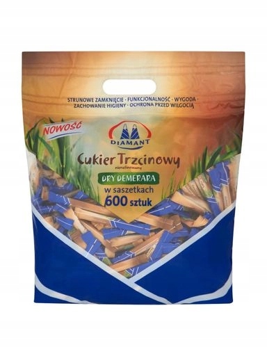 Levně Diamant Dry DemeraraCukr třtinový, nerafinovaný, 3 kg (600 kusů)