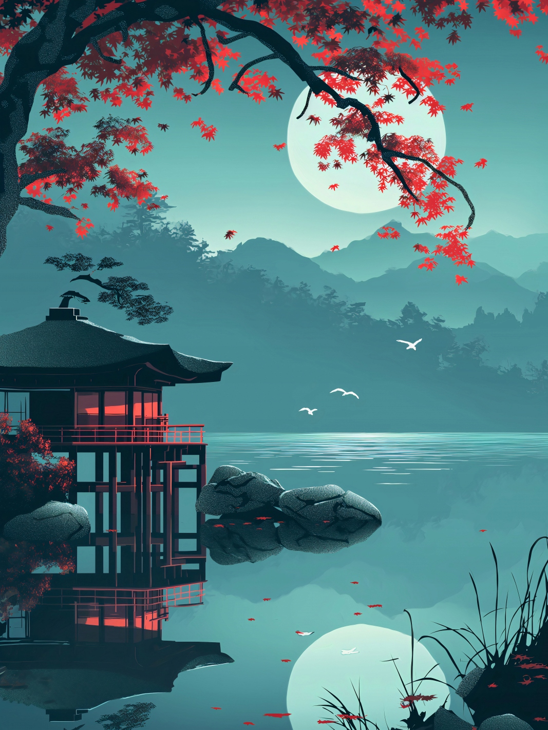 Plakát 75x100 cm Japonský pavilon