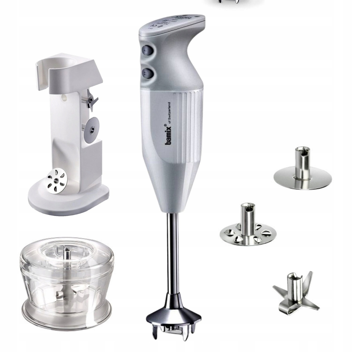 Ruční multifunkční mixér Bamix DeLuxe M160 Regulace rychlosti Šedá