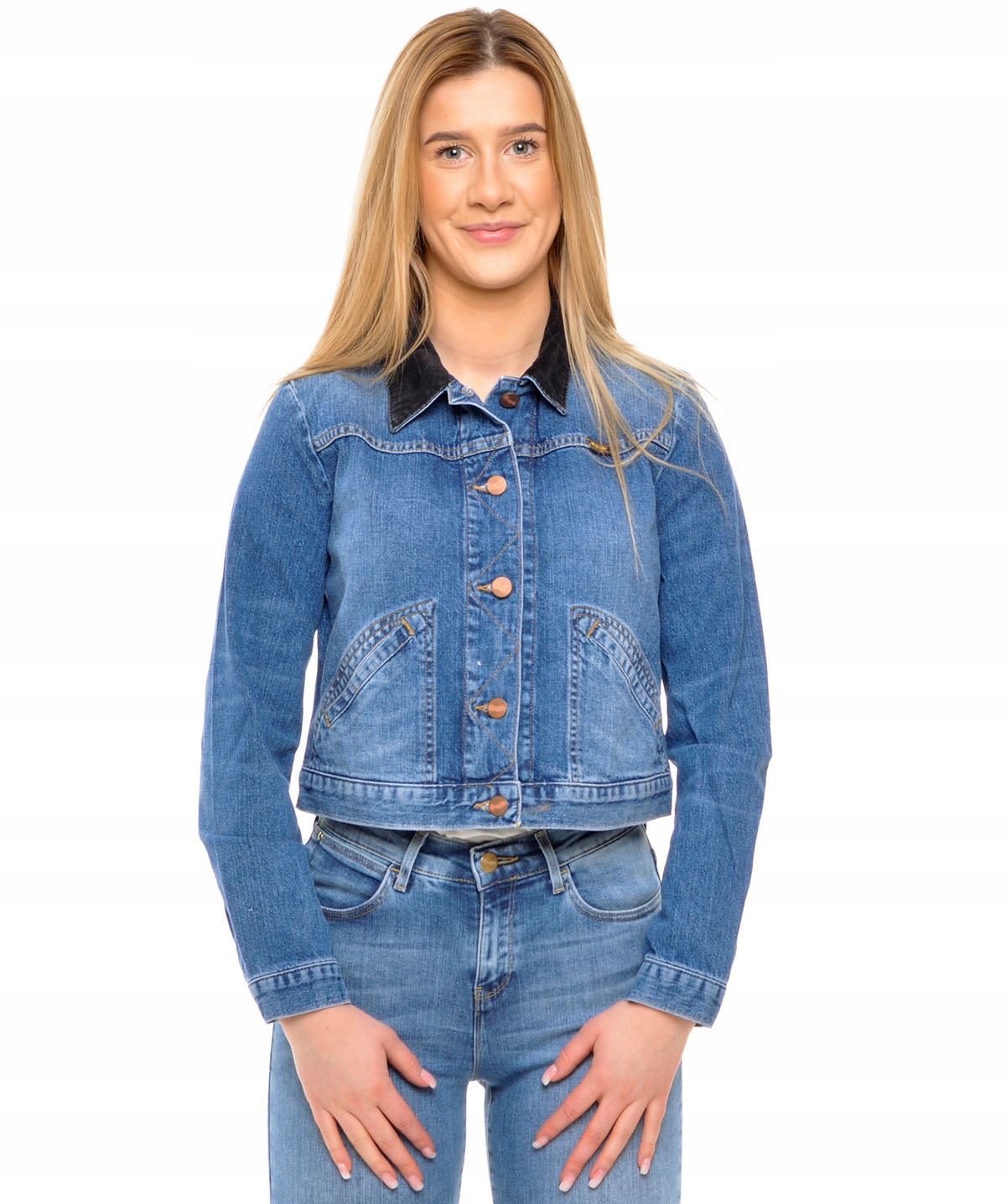 Wrangler džínová bunda Jeans modrá Cropped Jack M