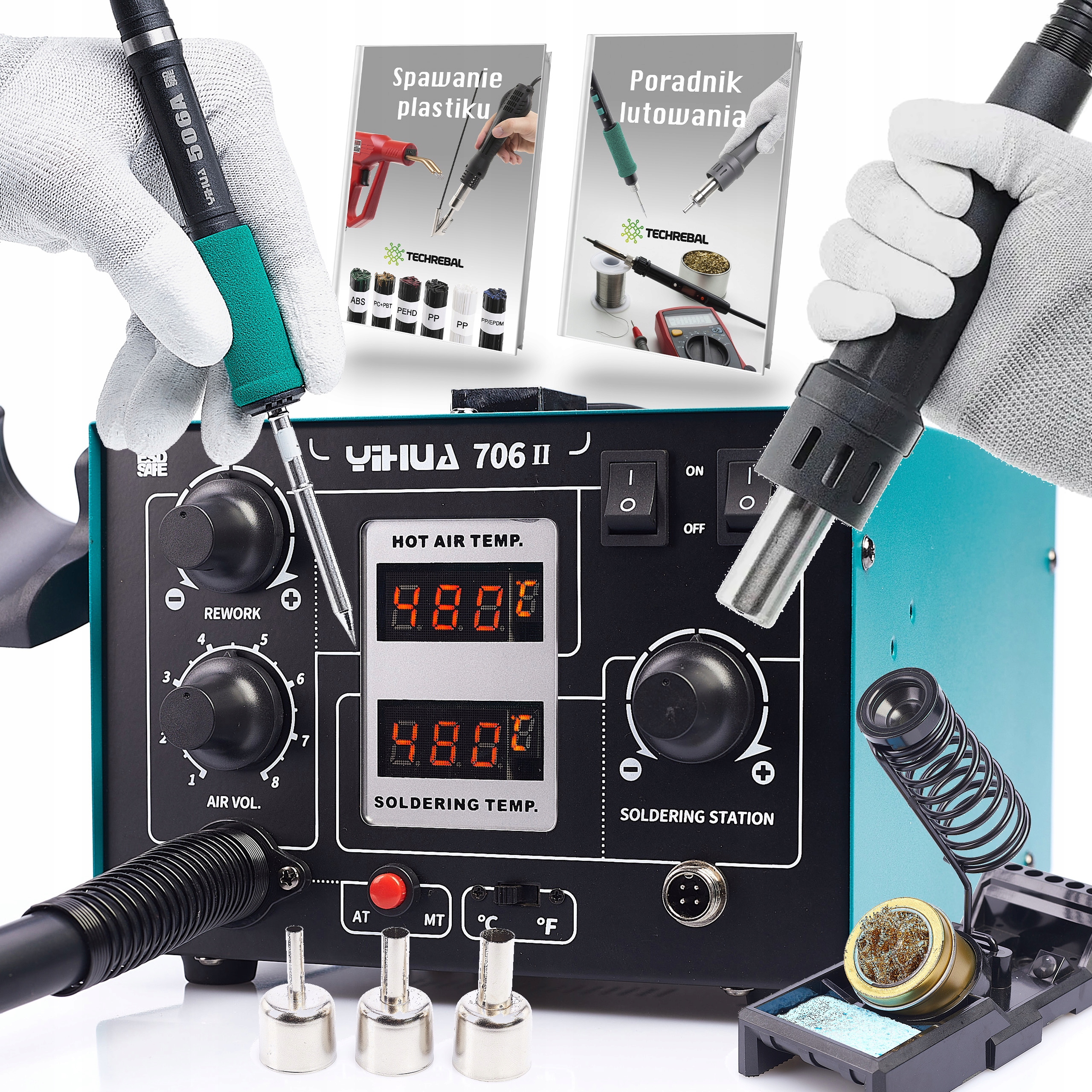 Pájecí Stanice T12 2V1 Páječka Hot Air Yihua 706 II 670W