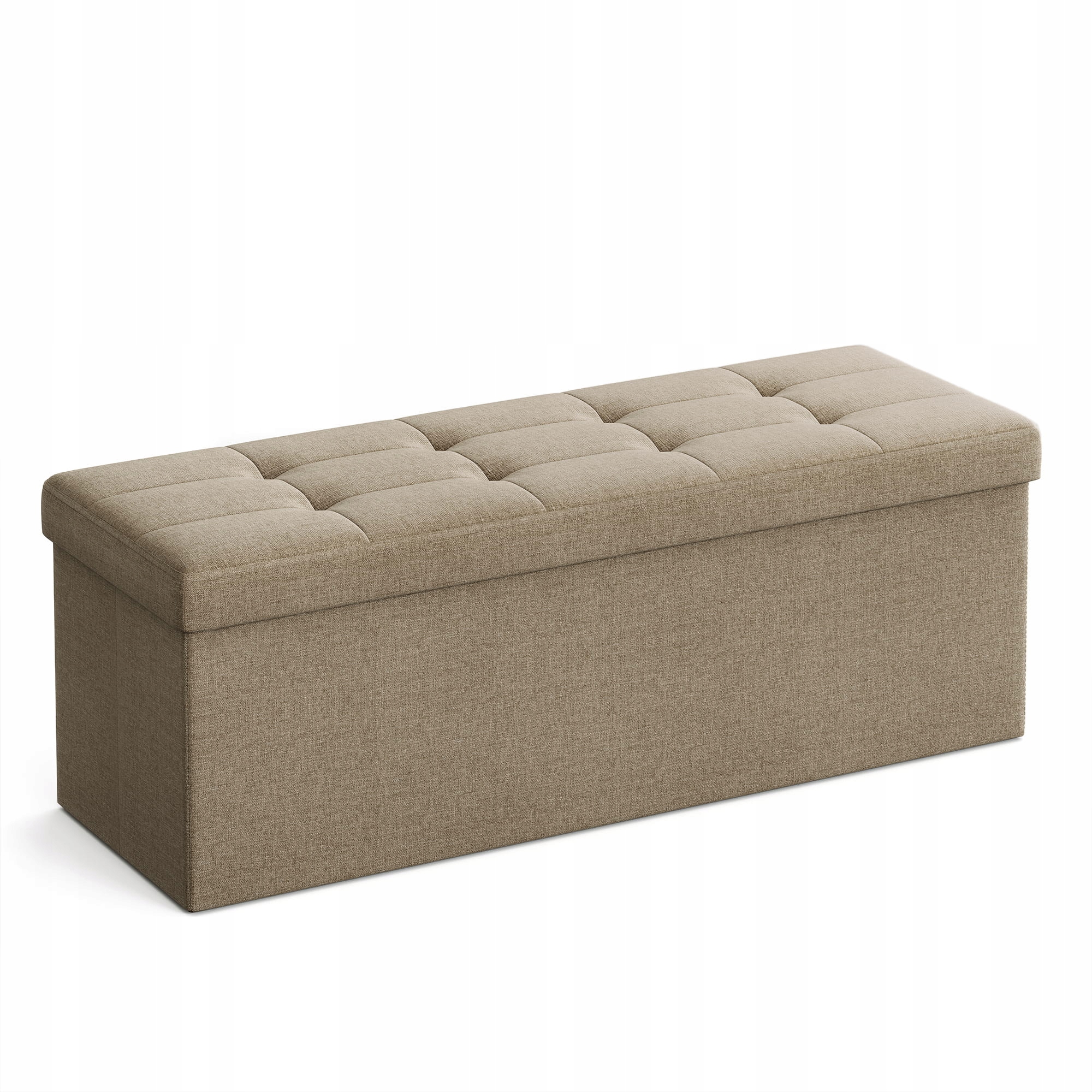Taburet s úložným prostorem, sedák 110 x 38 cm, béžová, do ložnice
