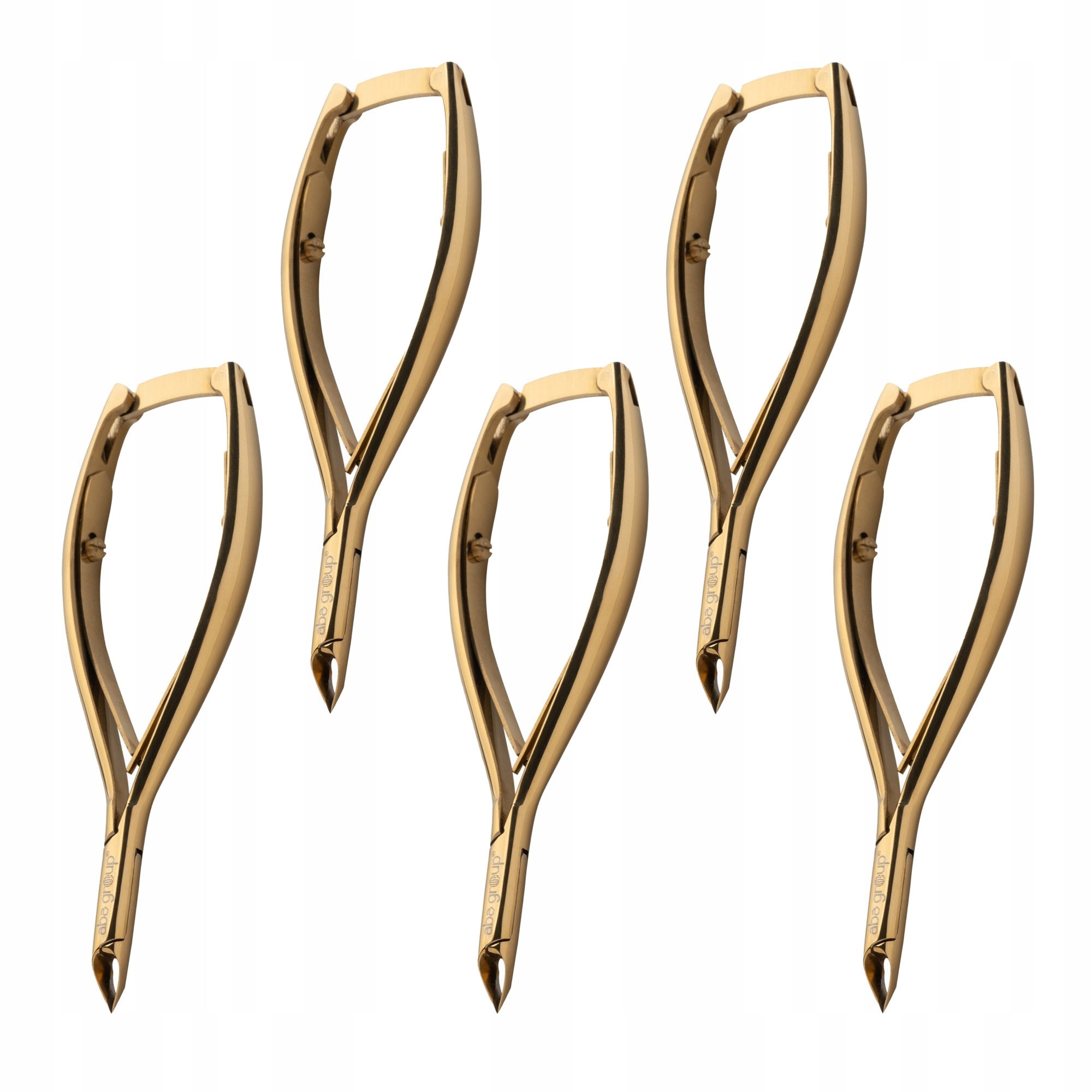 Kleštičky na kůži dvoupružinové zlaté 3 mm Premium Ostré 5 ks Aba Group 1148