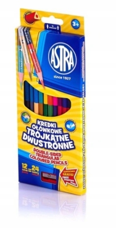 

Astra, Kredki trójkątne dwustronne, 24