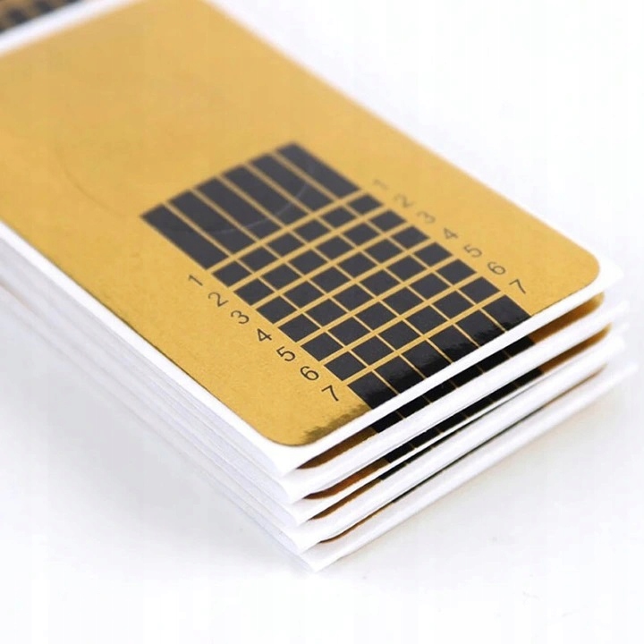 500x Szablon Forma Do Przedłużania Paznokci SZABLONY FORMY ROLKA ZŁOTE GOLD Liczba sztuk 500 szt.