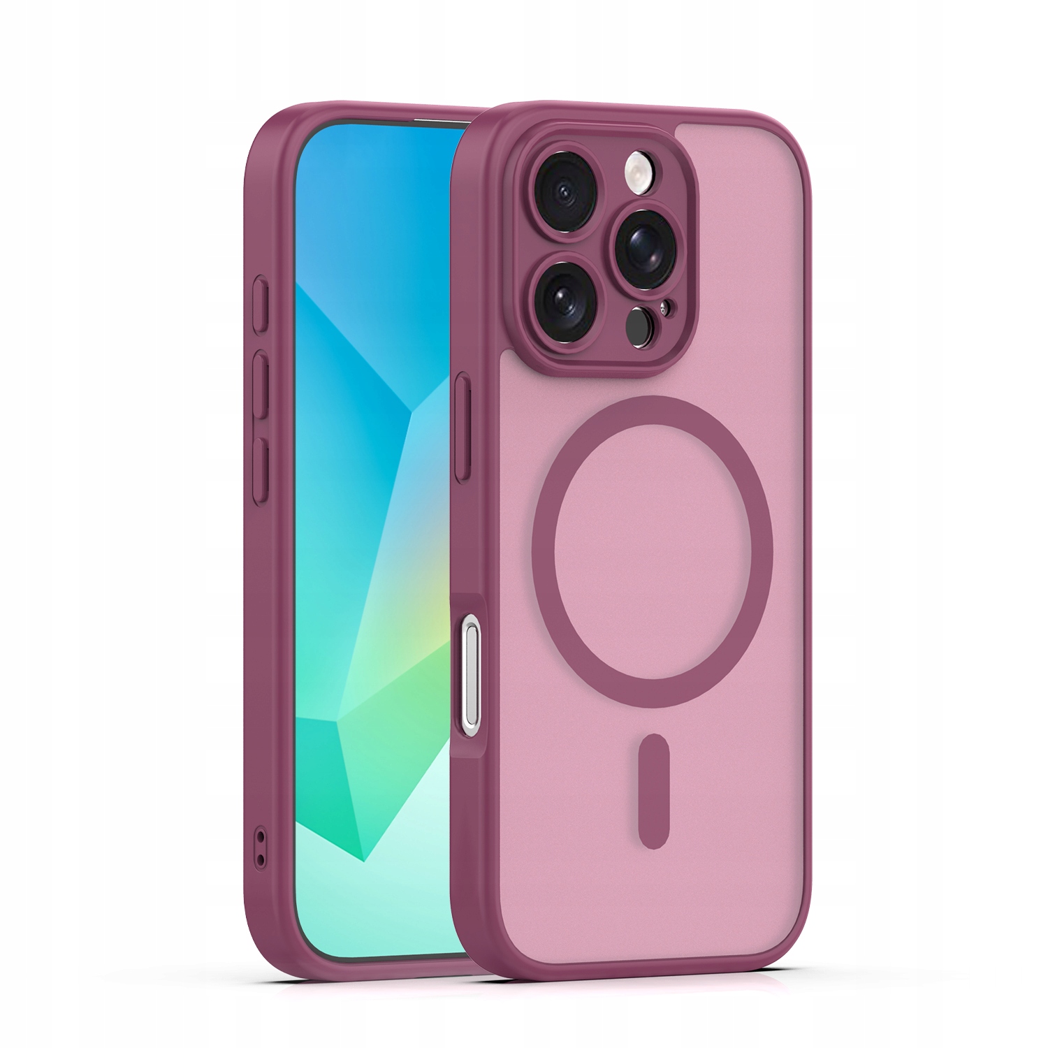 Nakładka Mag Matt do iPhone 16 Pro 6,3" bordowa camera protection Tfo