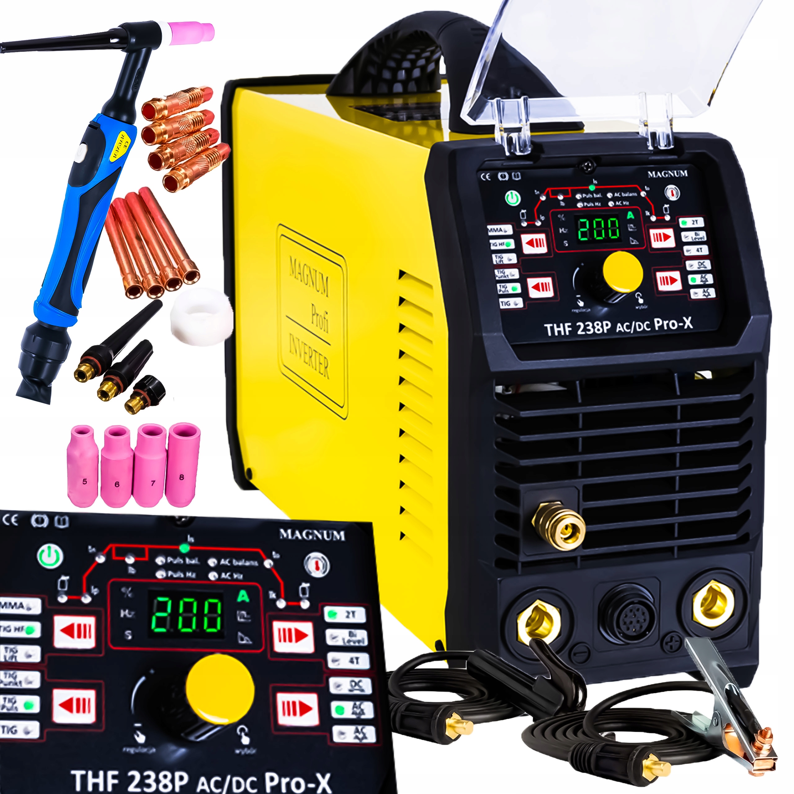 Spawarka Tig 200A Magnum Thf 238 Puls Ac/dc Pro-x Aluminium Inox Zestaw