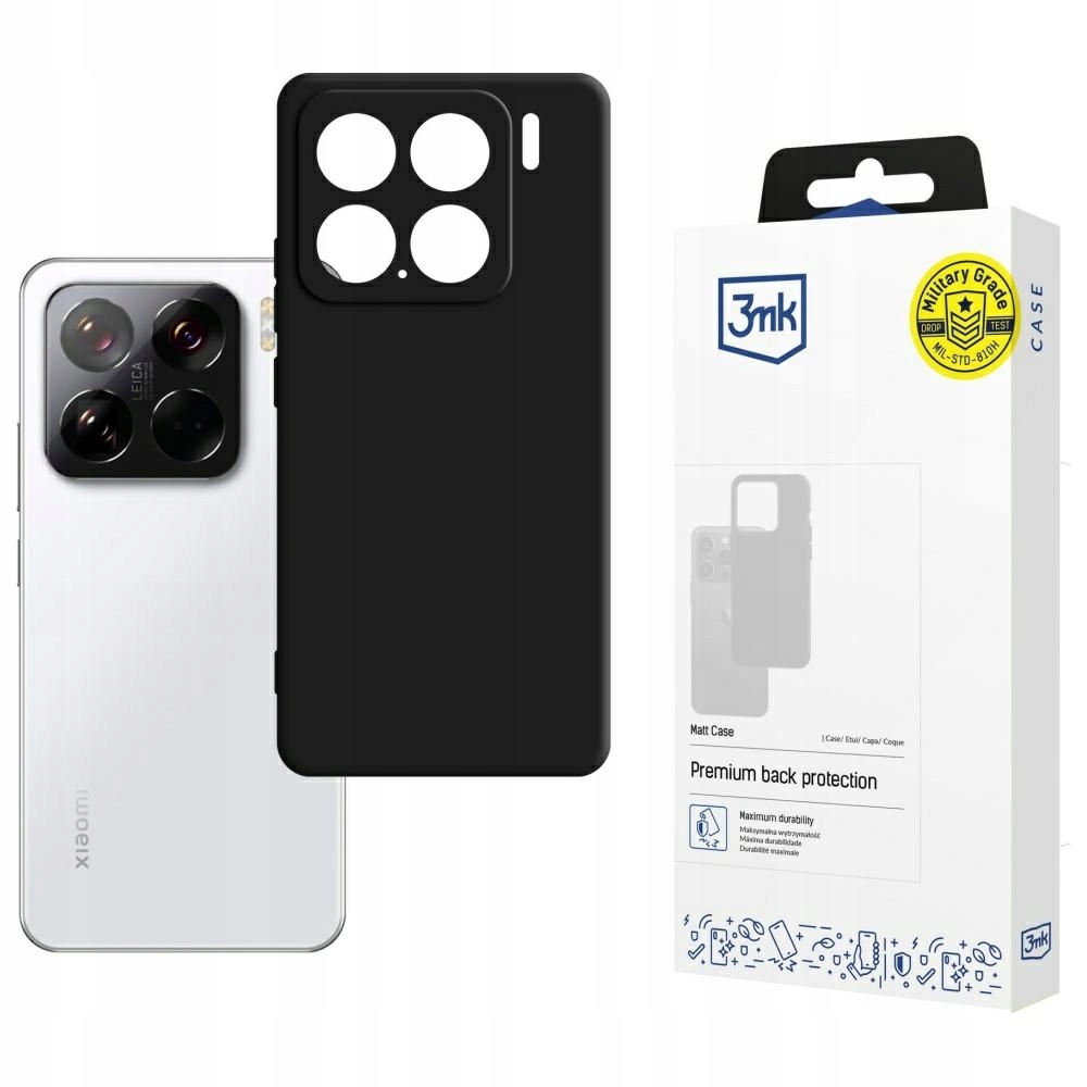 Etui 3MK Matowe na Xiaomi 15 Czarna Ochrona Smartphone'a