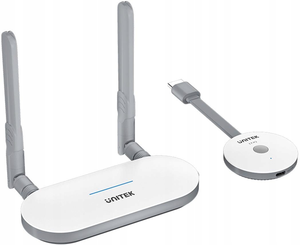 Unitek Bezdrátový vysílač a přijímač Hdmi s dosahem až 50 m, bílý