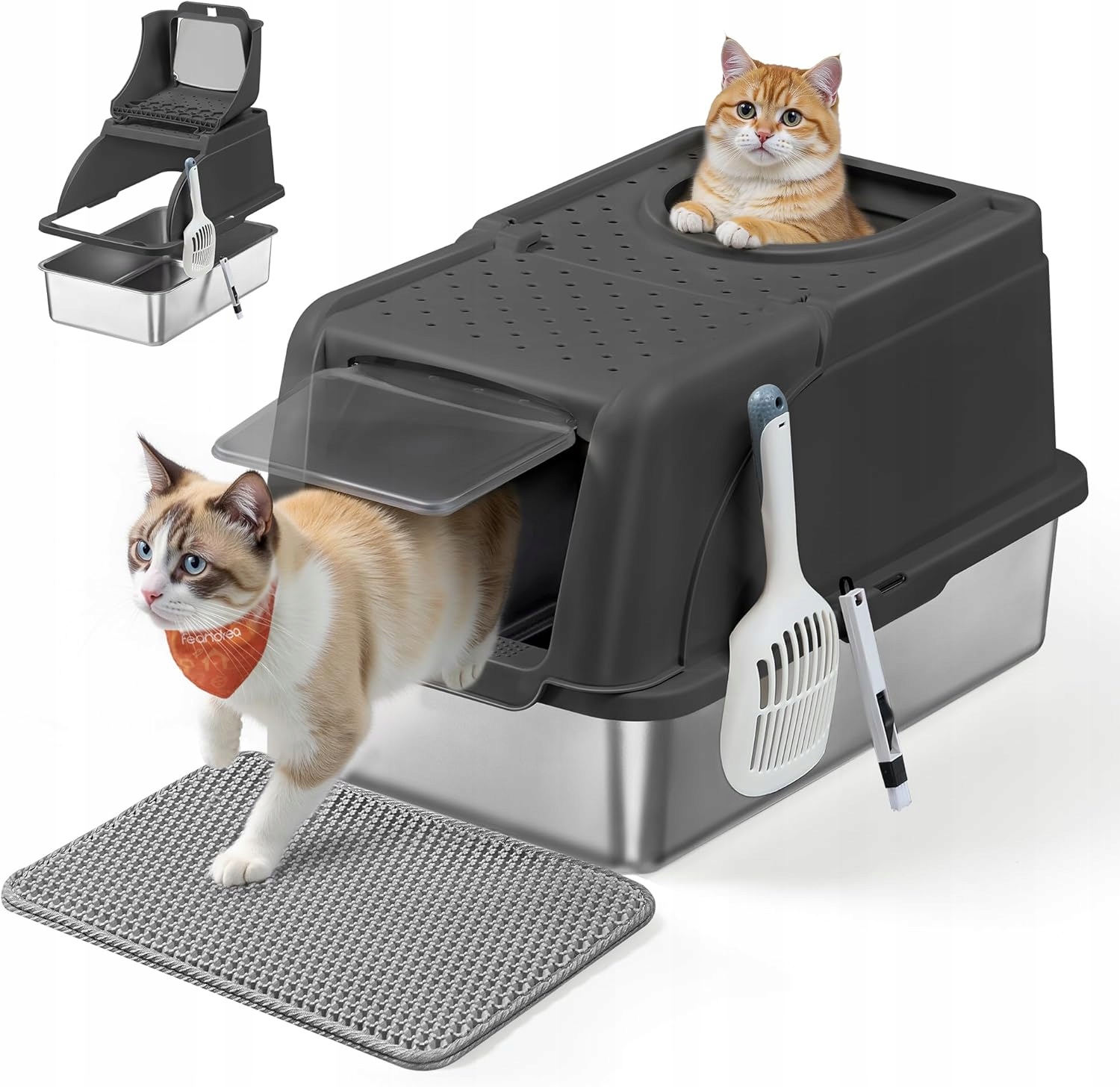 Levně Toaleta Pro Kočky Uzavřená Nádoba Pro Kočky Feandrea