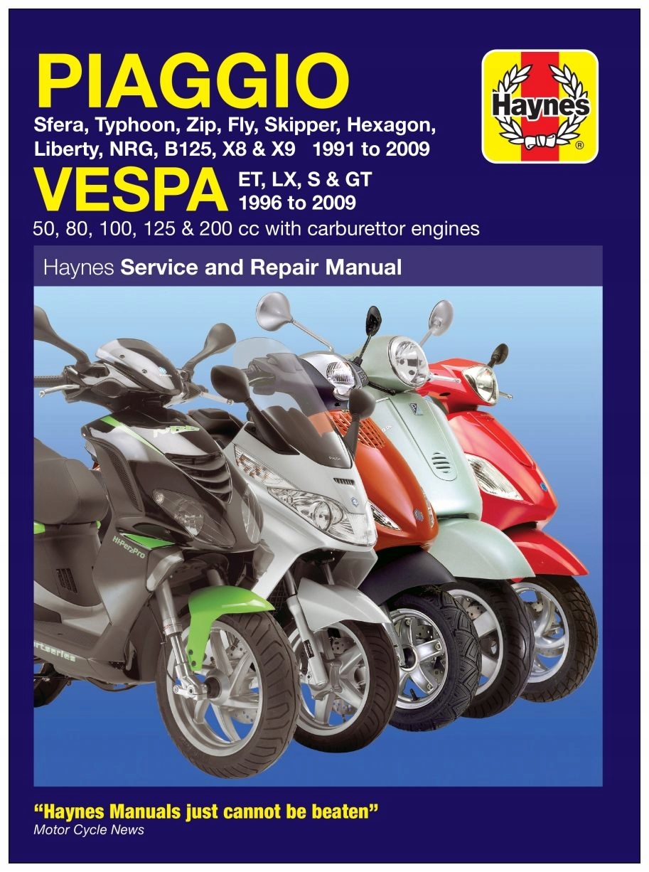 Vespa GTS125 (2008-2009) ручные скутеры Haynes