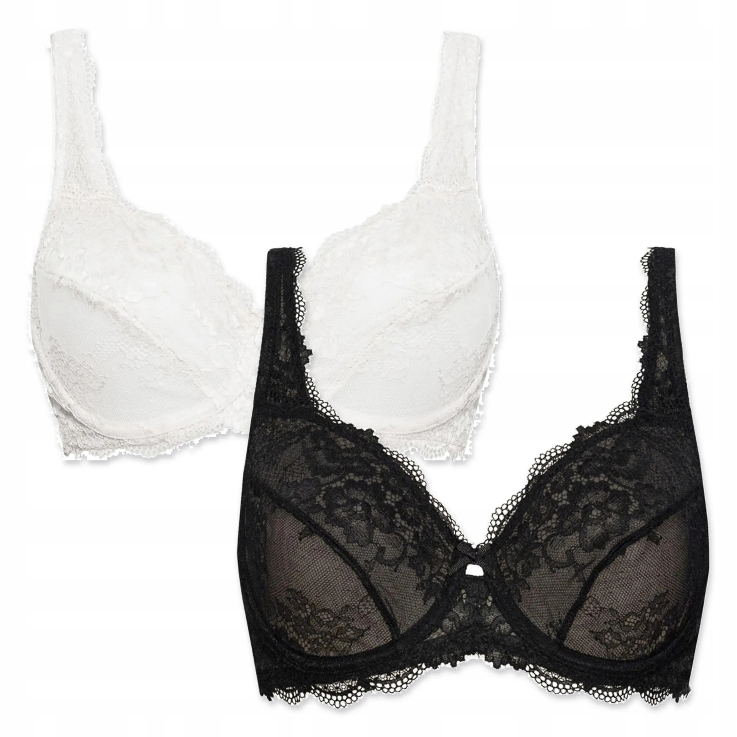 Sada 2 podprsenek Sielei Wonder Lace 2442 bílá černá 80D