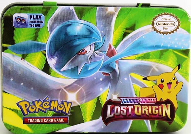 Karty Pokemon 42szt+3 Metalowy Box Lost Origin