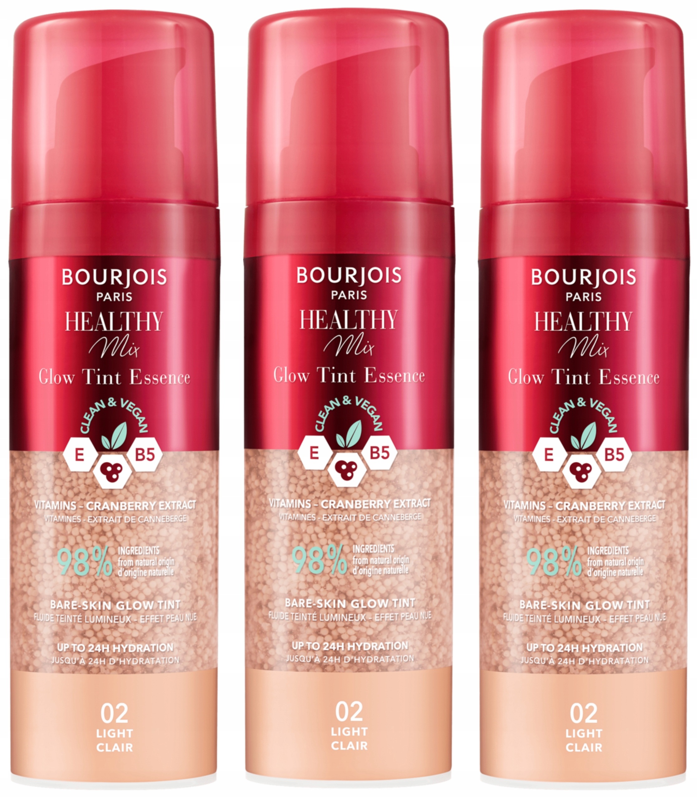 3 x Bourjois Healthy MIX Essence 02 Light 30 ML