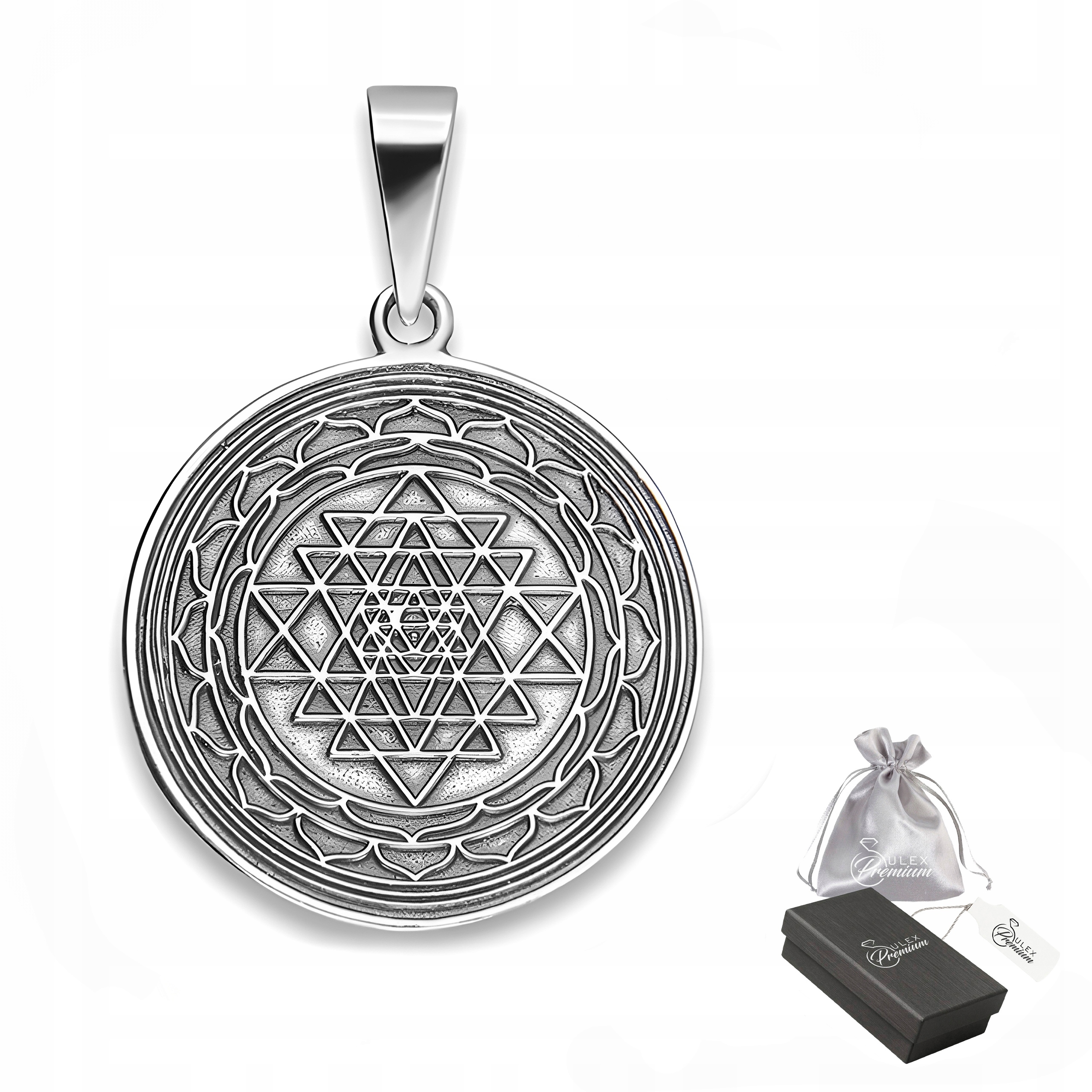 Přívěsek Šrí Yantra Stříbro ryzost 925 Přívěsek Symbol energie a rovnováhy