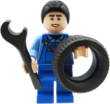 

Mechanik samochodowy figurka z części Lego