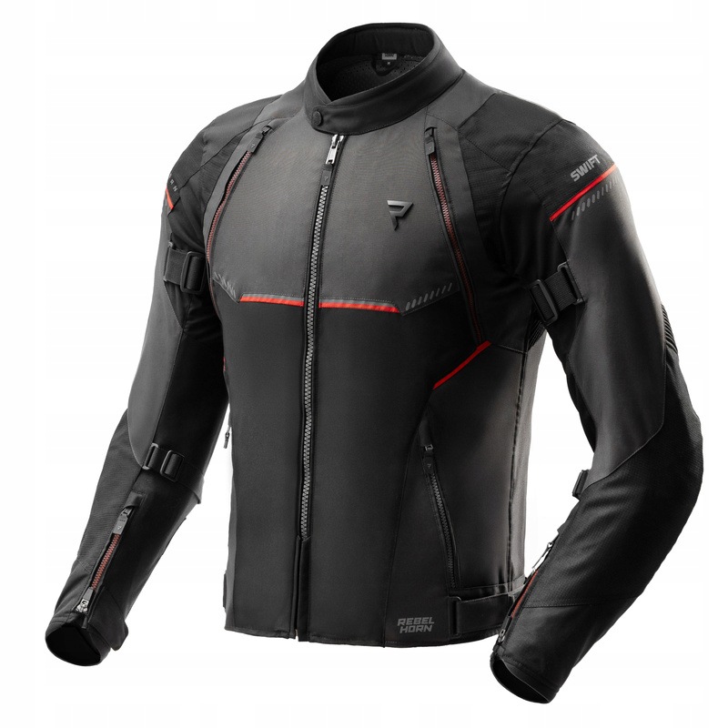 Textilná Motocyklová Bunda Rebelhorn Swift Black Dark Grey Red 5XL