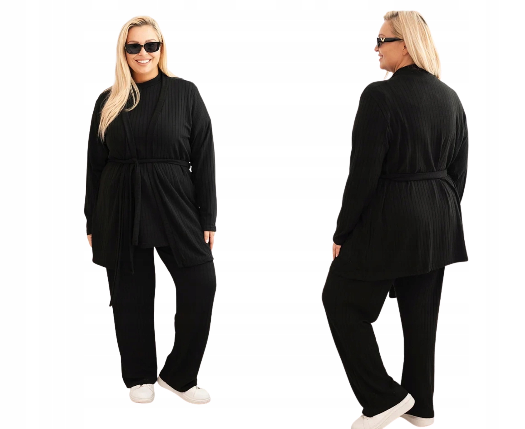 Dámský komplet Plus Size 3-dílný, černý