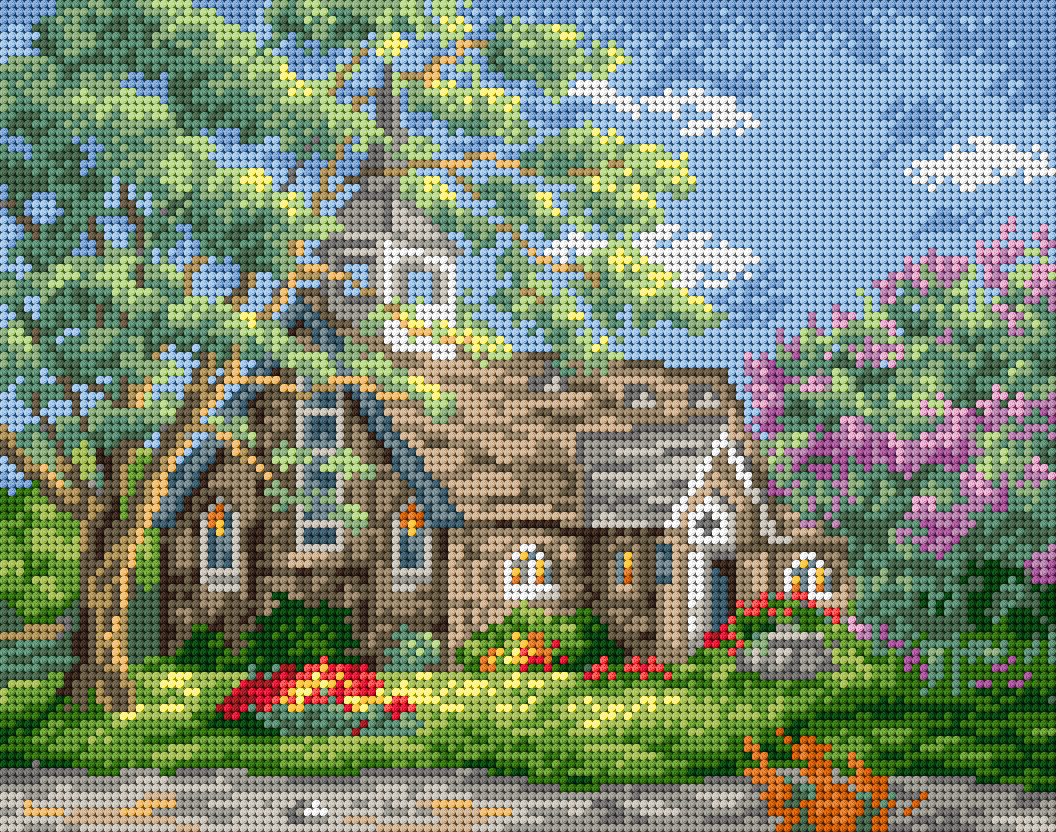 Vyšívací sada kanva mulina 24*30cm 6030