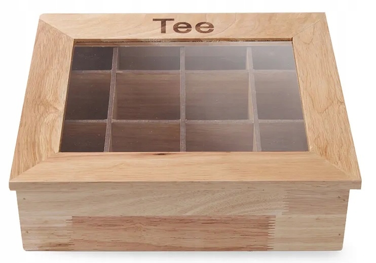 

Herbaciarka pudełko na herbatę drewniane na 12 szt