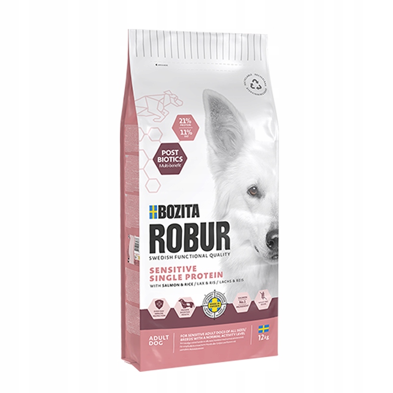 Levně Bozita Robur Sensitive Single Protein, losos a rýže 12 kg