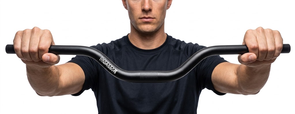 Volant na kolo ohýbaná, černá matná, hliníková City 640 mm, výška 60 mm