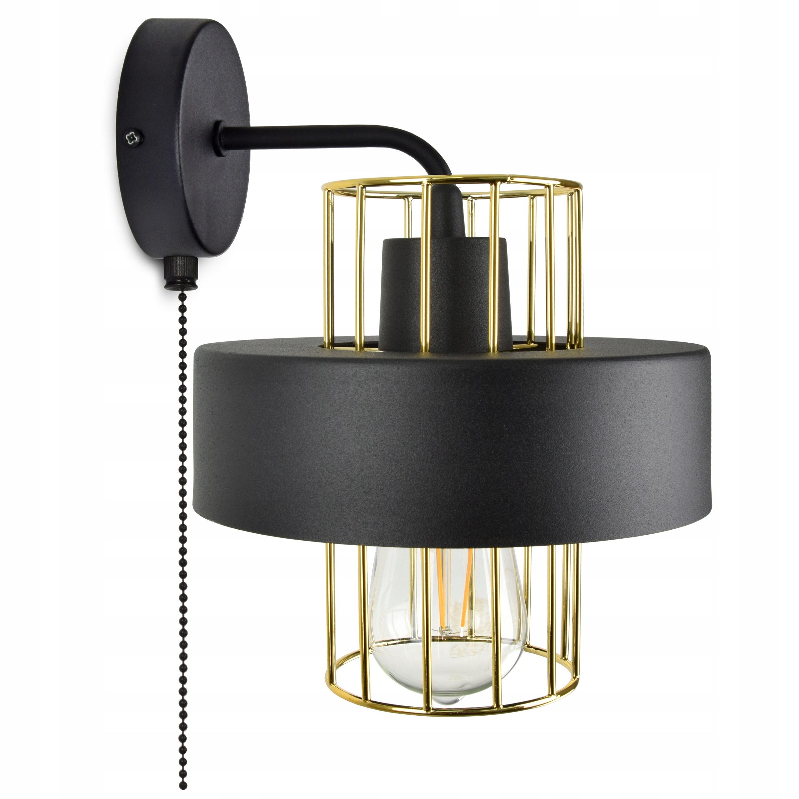 

Lampa Ścienna Kinkiet Czarny Biały z włącznikiem