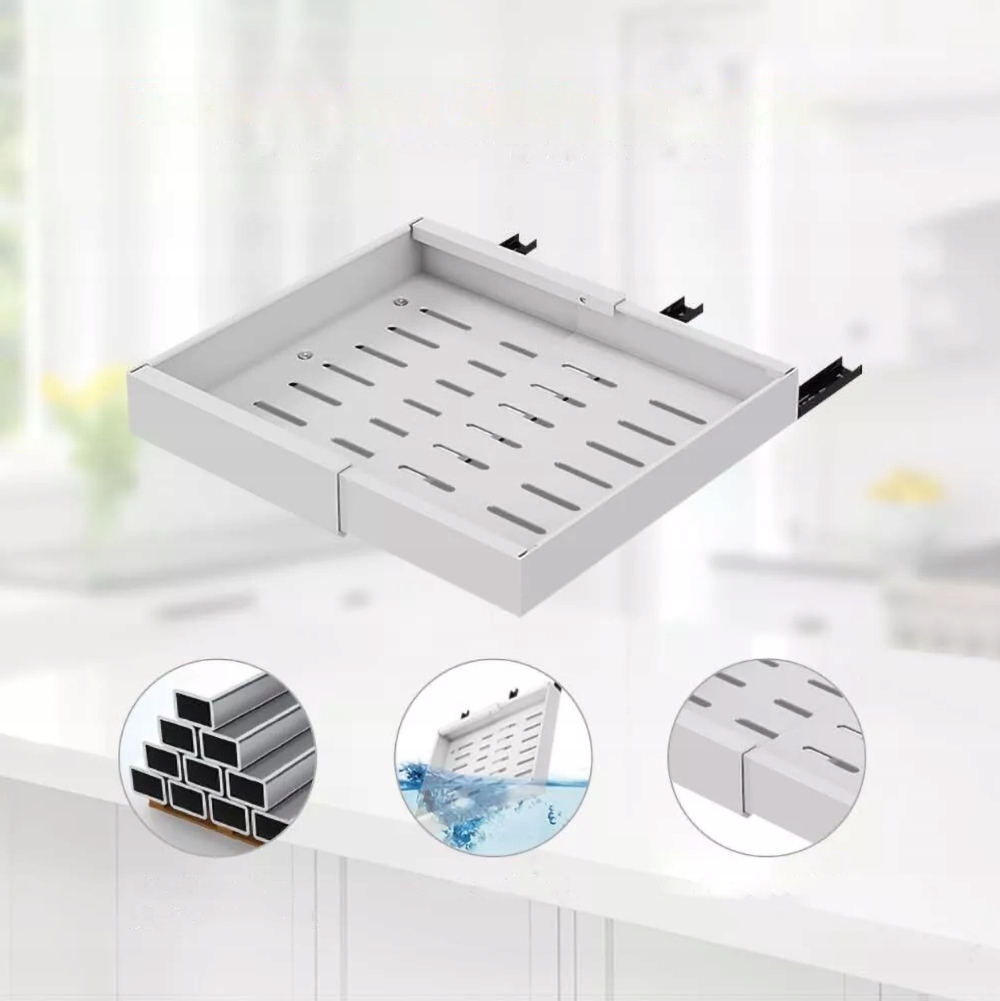 2x Šuplík Nastavitelná Teleskopická police Výsuvná vložka do kuchyňské skříňky