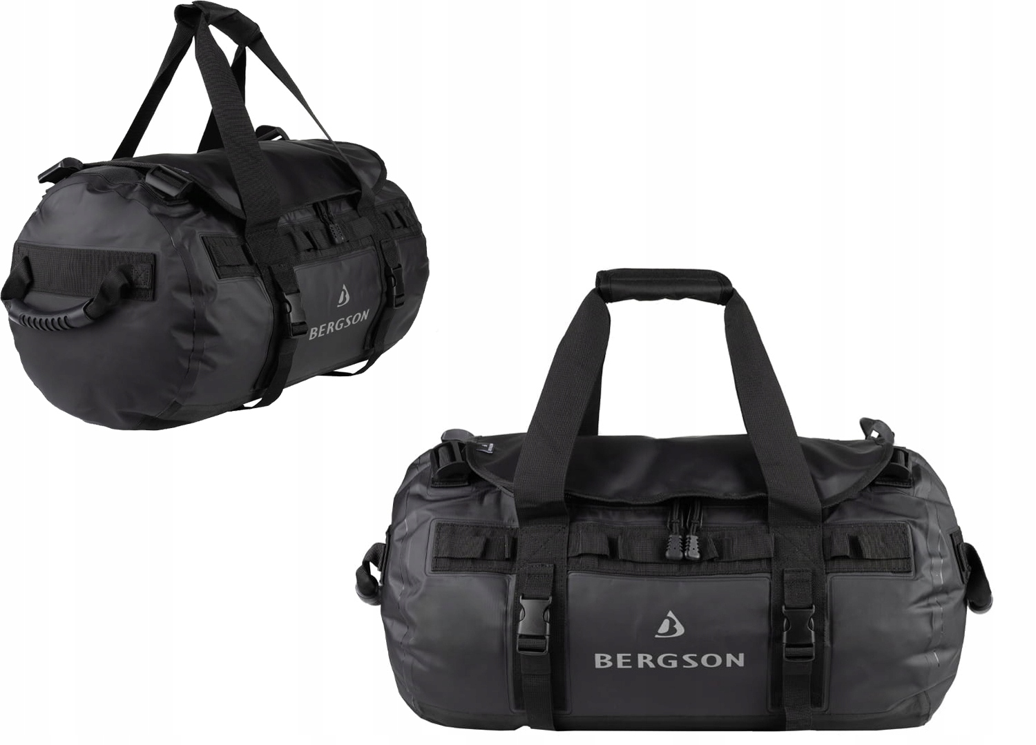 Voděodolná Taška Bergson Nomad Pack 70 l Na Kajak, Plachetnice, Bazén Černá