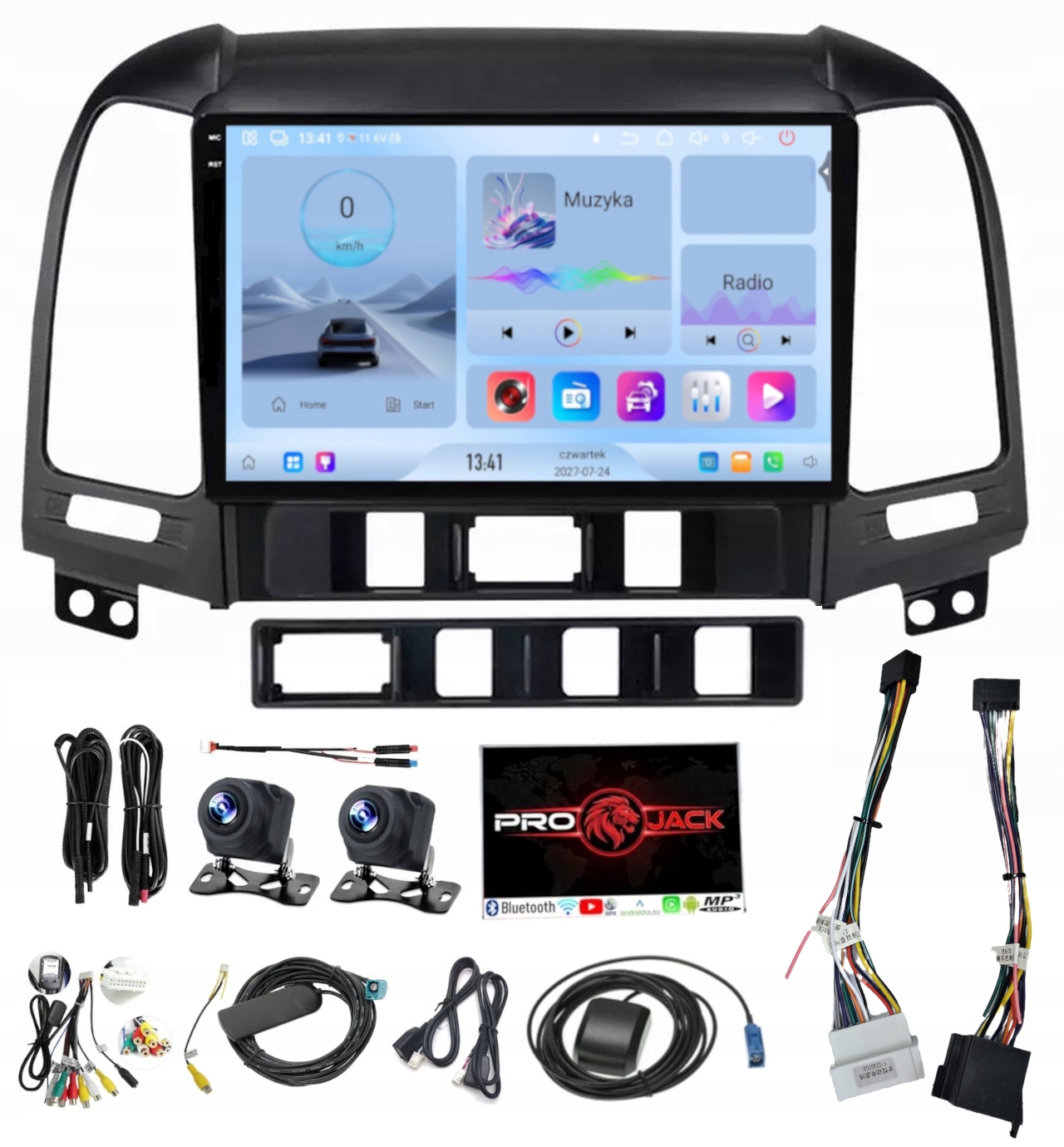 Rádio Navigácia Carplay Android Hyundai Santa Fe 2006-2012 4GB 64GB Sim