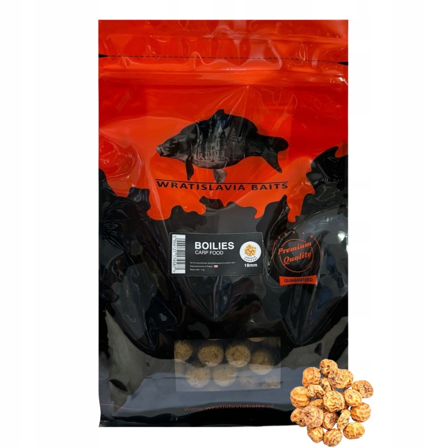Kulki zanętowe Orzech Tygrysi 18mm Carp Food Wratislavia Baits 1kg