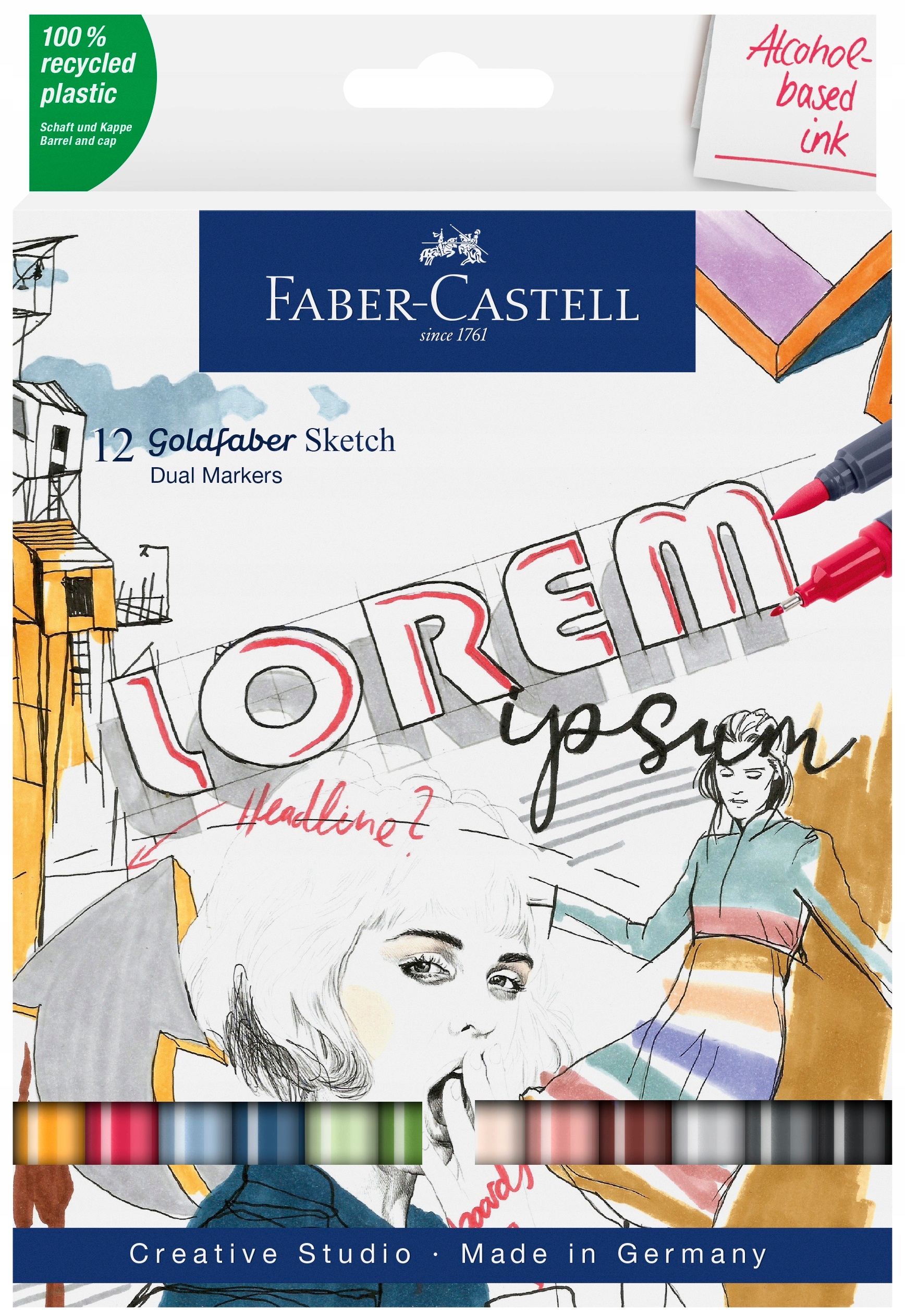 Oboustranný popisovač Goldfaber 12 kol. Faber Castell