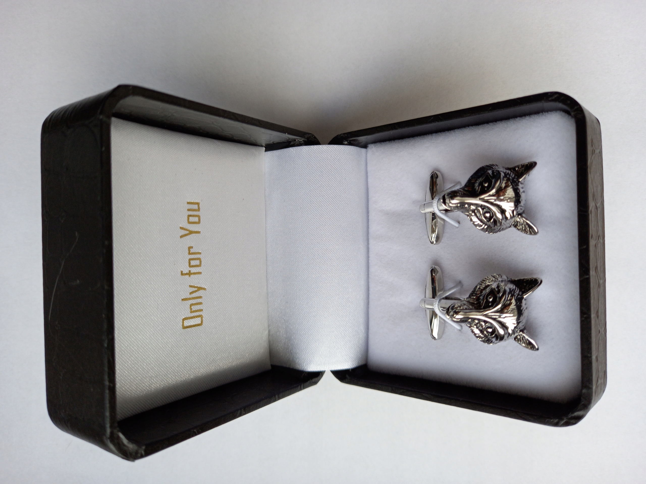 Stříbrné manžetové knoflíčky Exciting Hlava vlka