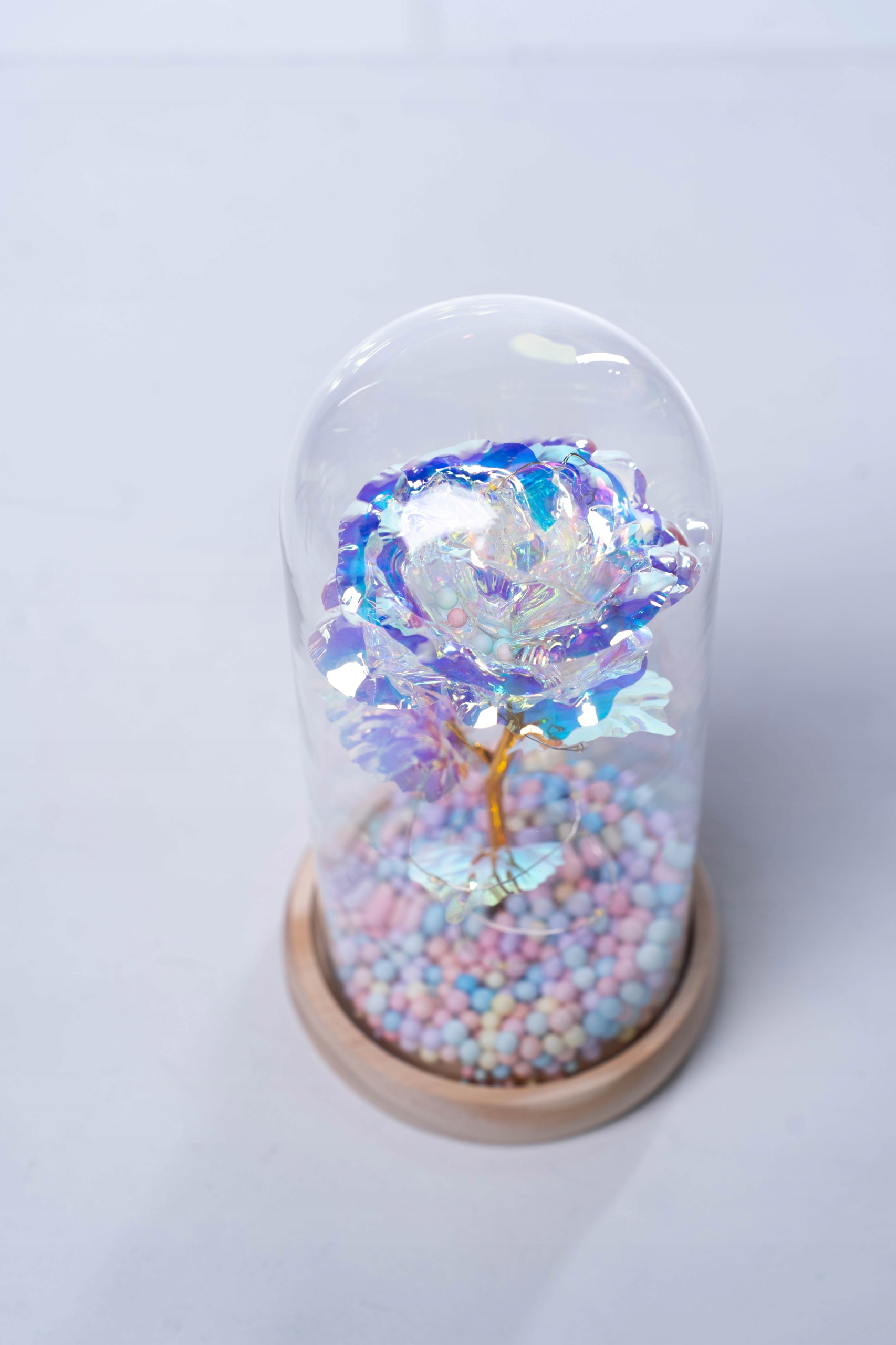 WIECZNA RÓŻA W SZKLE ŚWIECĄCA LED PREZENT DLA NAUCZYCIELA ZAKOŃCZENIE ROKU Stan opakowania oryginalne