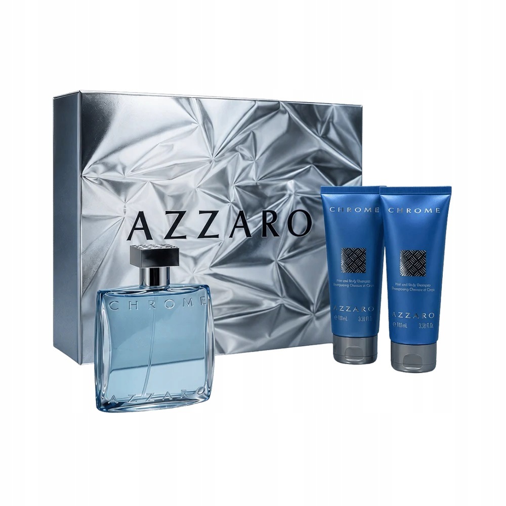 Azzaro Chrome Edt 100 ml Sprej Šampon Na Vlasy A Tělo 2 x 75 ml