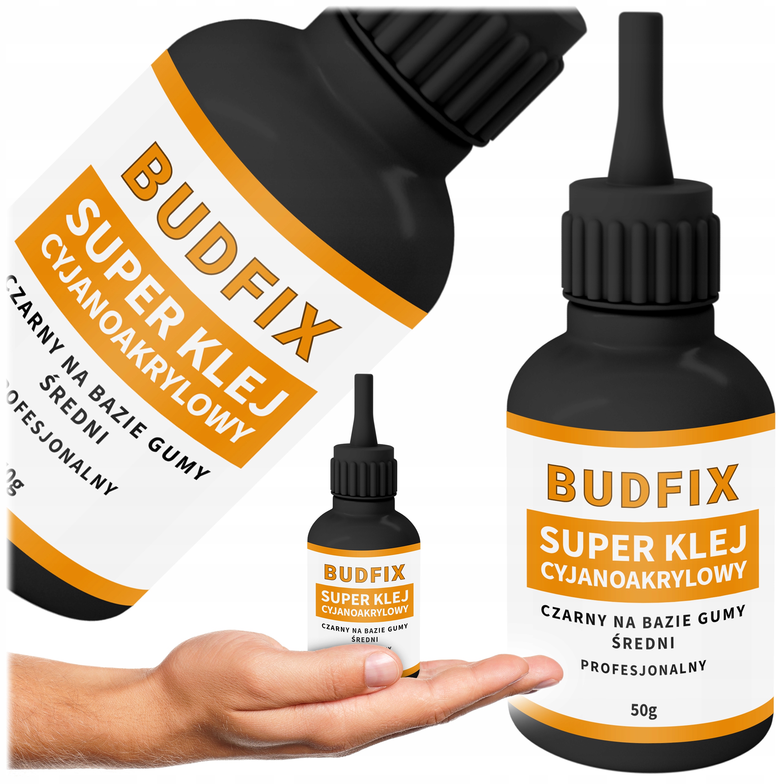 Klej Sekundowy Cyjanoakrylowy Czarny Średni 50g do Kokpit Paneli Obudów Rtv