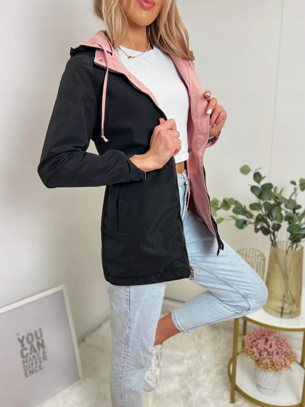 Kurtka PARKA wiosenna DWUSTRONNA odsuwany kaptur KOLORY XL/42 Rodzaj parka