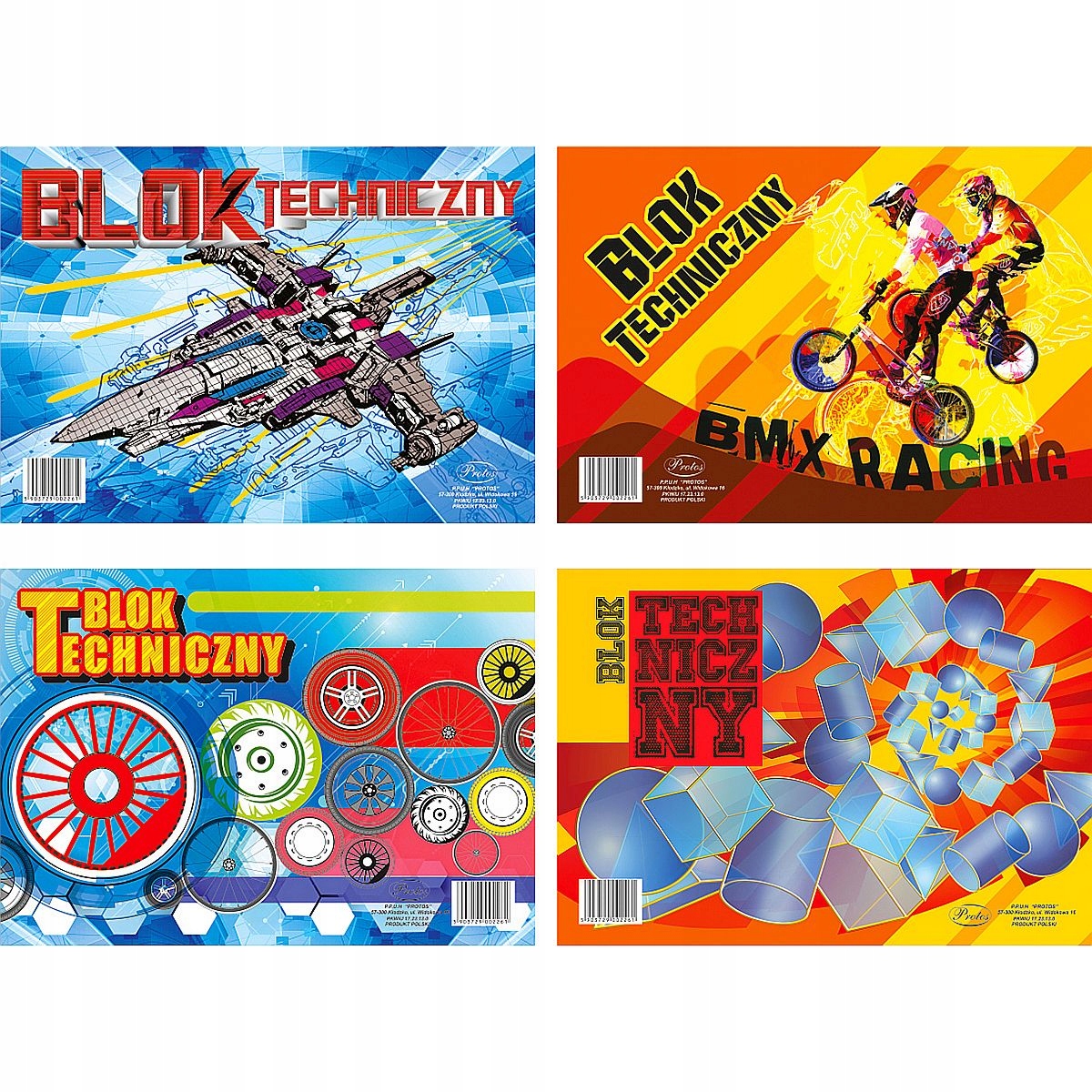 

Blok techniczny biały A4 10 kartek 120g Protos