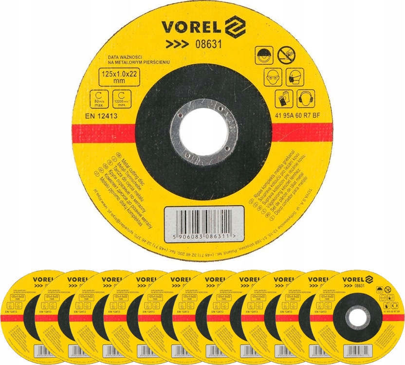 

Tarcza Do Cięcia Metalu 125x1x22mm Tarcze 10 Sztuk