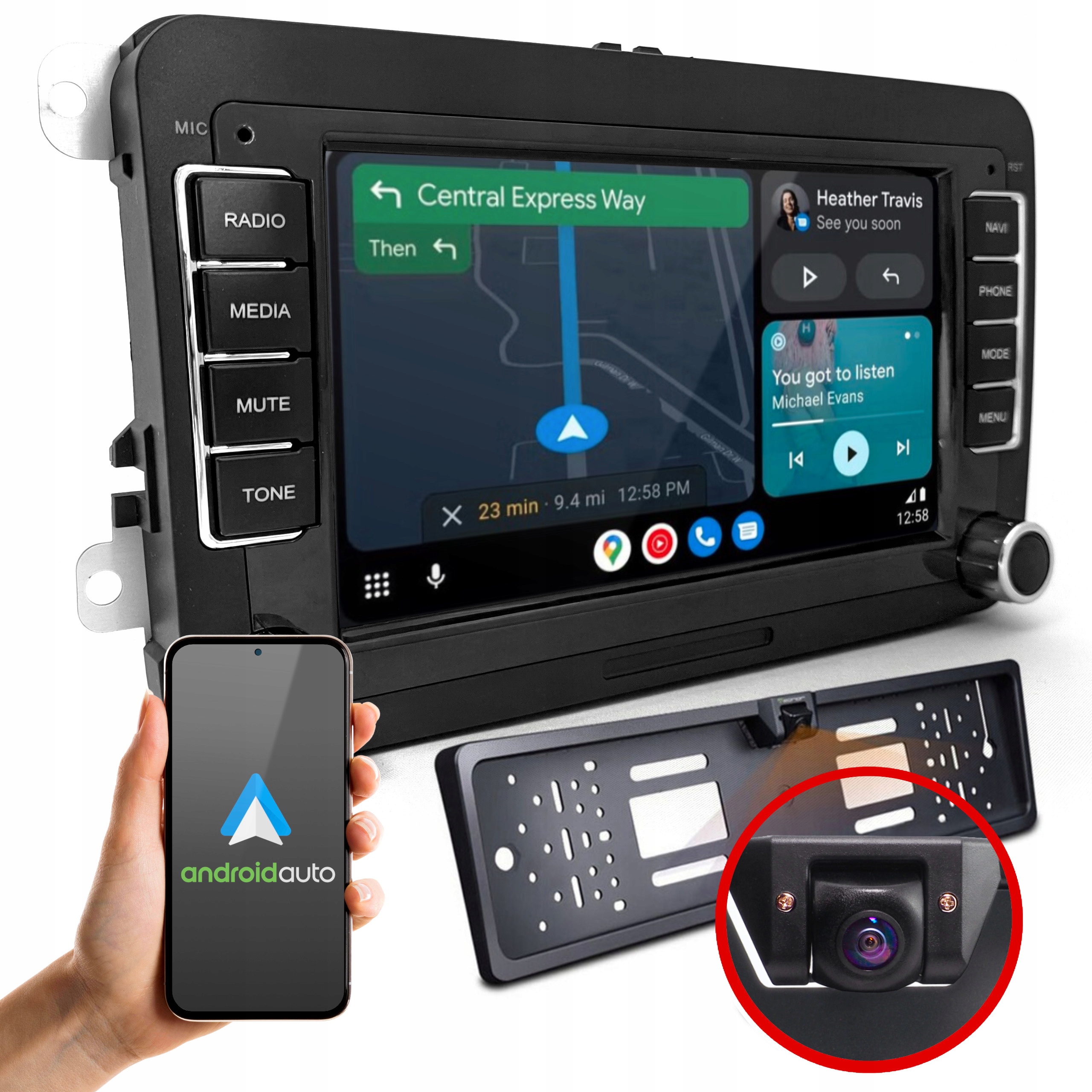Rádio 4GB Ram Volkswagen 7" Gps navigácia Android WiFi Gsm 4G kamera