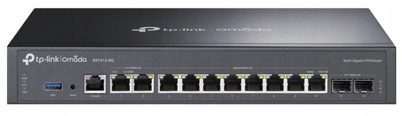 TP-Link ER7412-M2 Omada Multi-Gigabit Vpn Router, 2x 2.5G porty, 8x 1G port