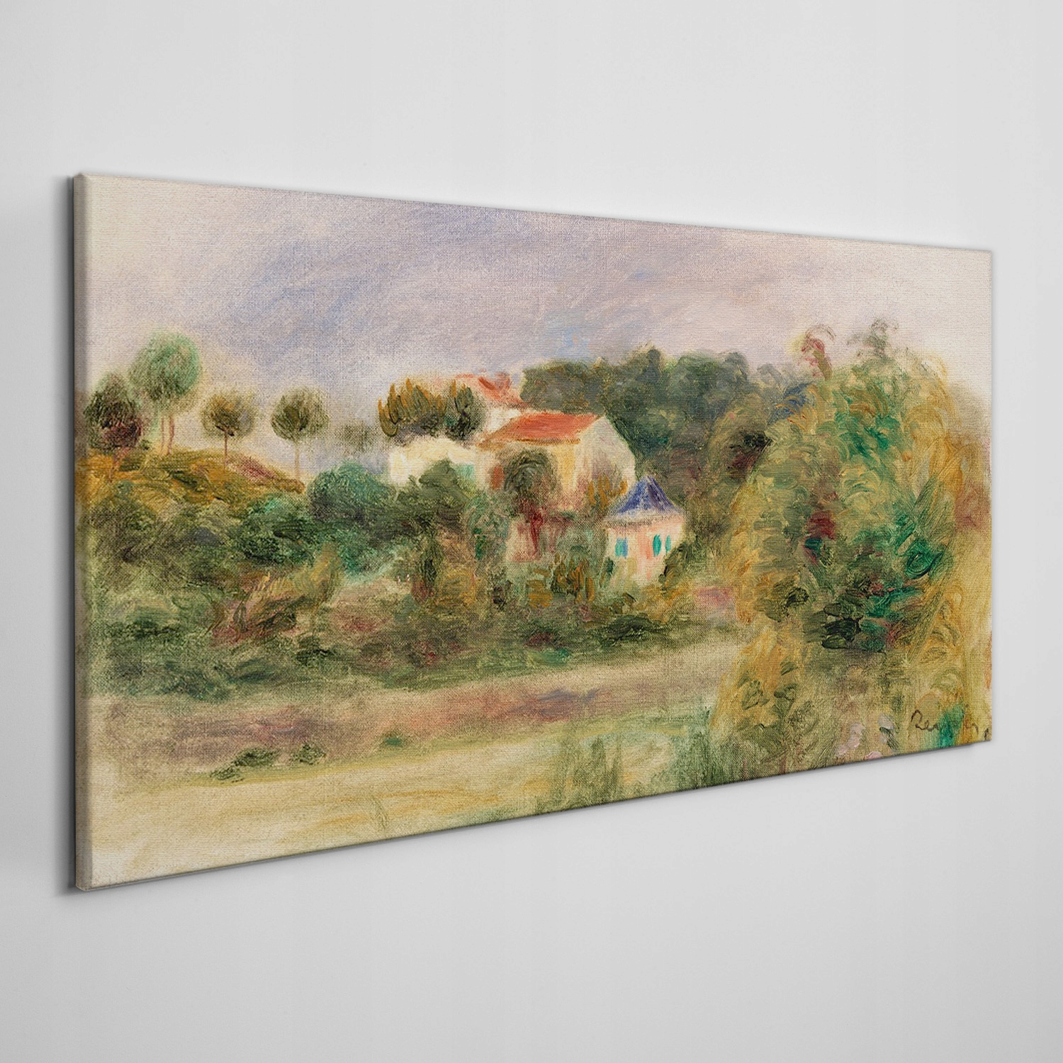 

Obraz ścienny na płótnie Las domy niebo 100x50 cm