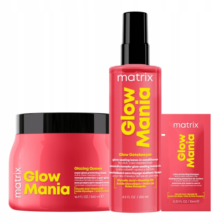 Matrix Glow Mania šampon a lešticí sprej pro barvené vlasy Dárek