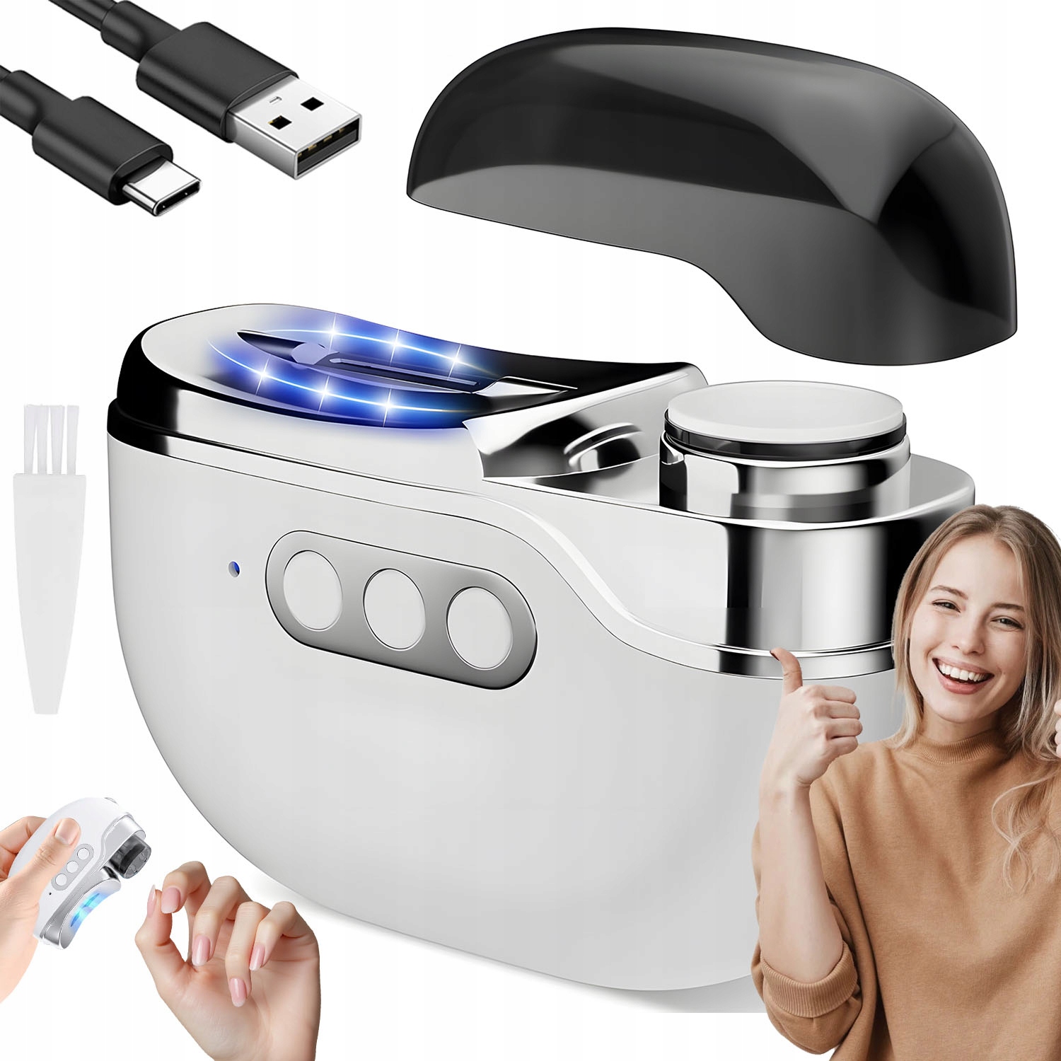 Multifunkční Elektrická Řezačka 4V1, Tichá S Led Lampou, Přenosná