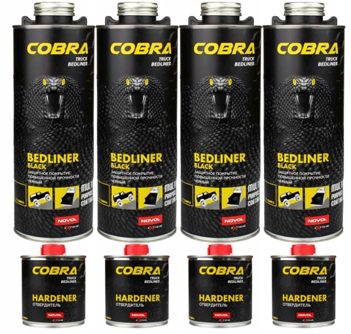 4x Polyuretánová ochranná vrstva Novol Cobra čierny komplet 800 ml