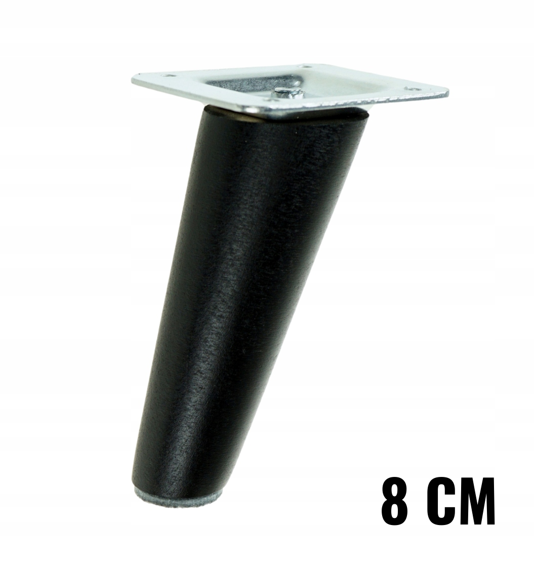 

Noga drewniana nóżka buk czarna skośna zestaw 8 cm