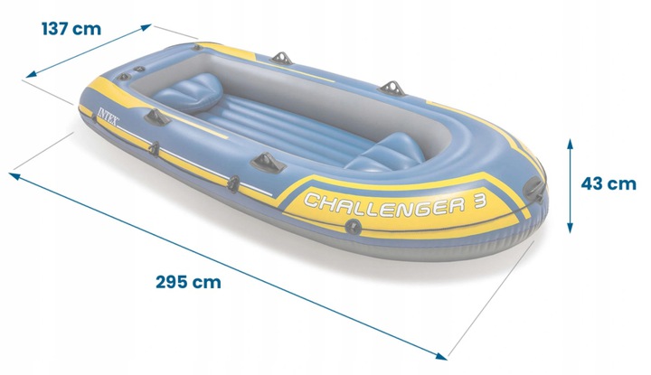 PONTON CHALLENGER 3 +WIOSŁA +POMPKA INTEX 68370 Materiał podłogi brak informacji